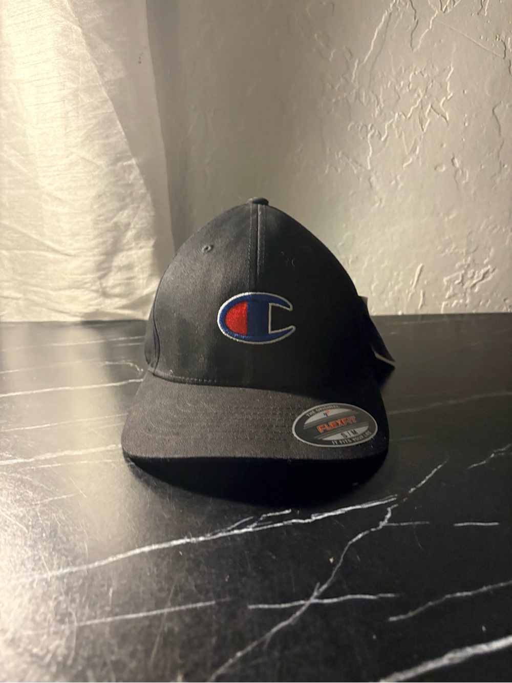 Champion Kids Black Cap with Red & Blue Logo
